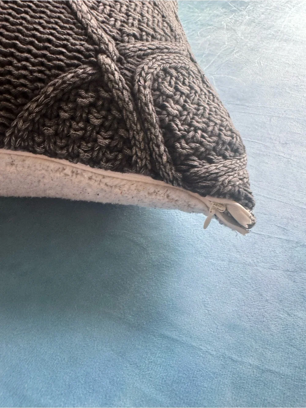 UGG Charcoal Knit Sherpa Boulder Square Throw Pillow